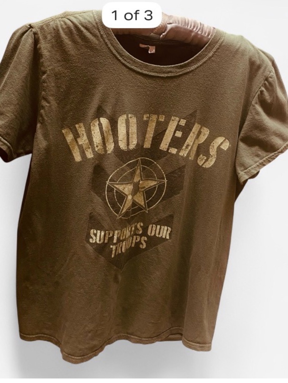 Hooters Kids' Olive Green Graphic T-Shirt